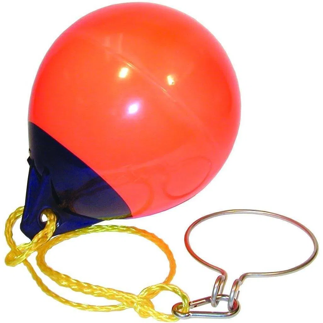 AR-1-DP – T-H MARINE Mooring Buoy, 12 Inch Diameter Red Polyethylene 20 Pound Buoyancy In Sea Water With Stainless St...